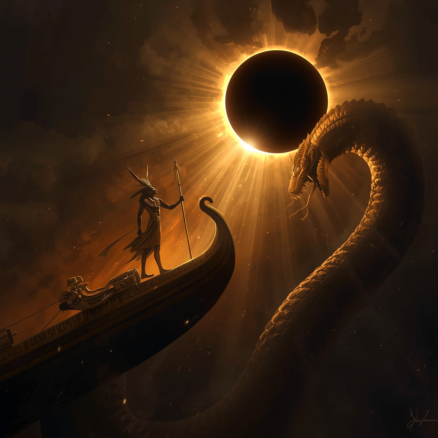 Lucid_Origin_Ancient_Egyptian_mythological_scene_of_the_god_Ra_1